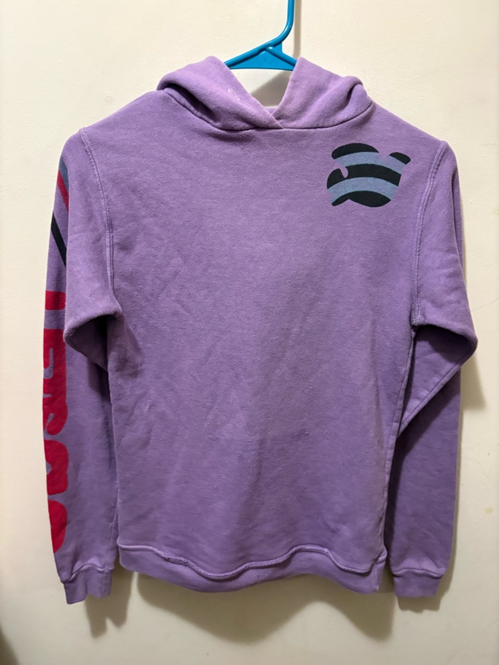 freecity Lavender Purple Hoodie with Black & Red Graphic